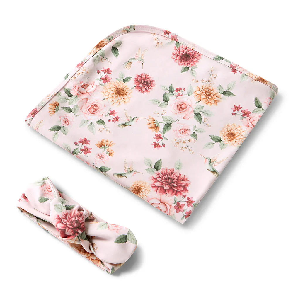 Snuggle Hunny / Jersey Wrap Set - Birds & Blooms