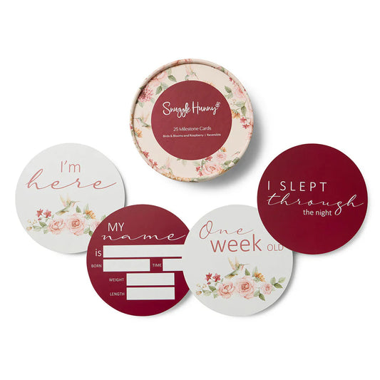Snuggle Hunny / Reversible Milestone Cards - Birds & Blooms