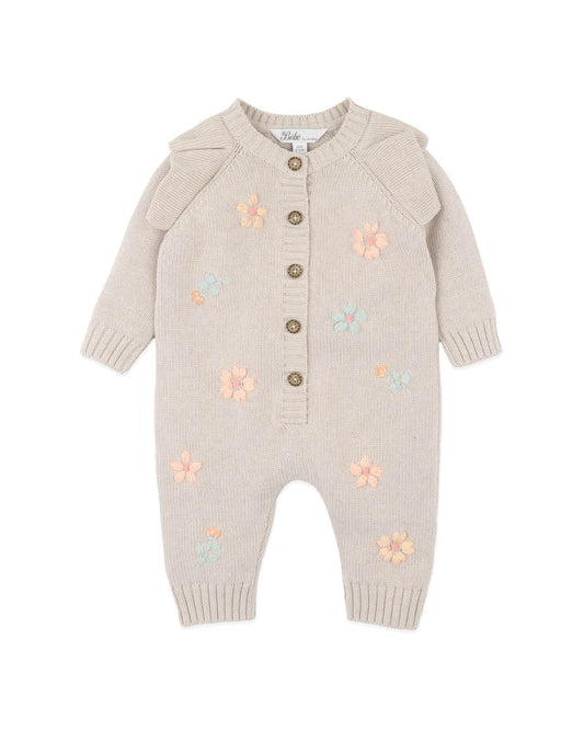 Bebe By Minihaha / Fern Hand Emb Organic Knit Romper