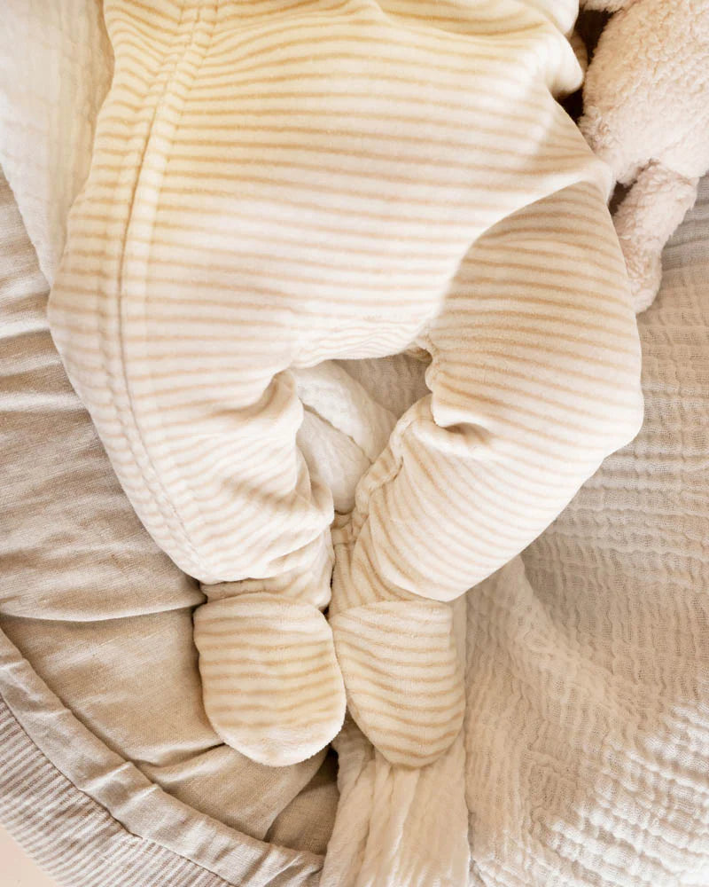 Bebe By Minihaha / Hunter Stripe Velour Zip Onesie