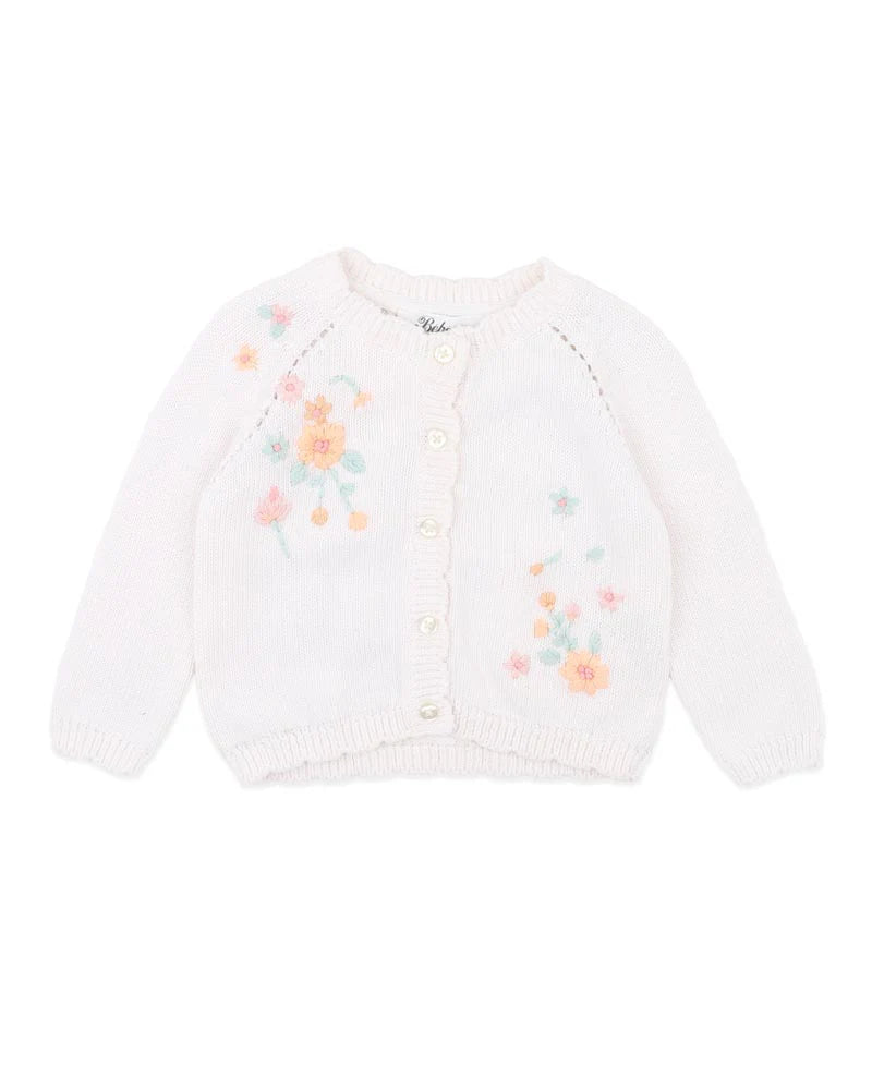 Bebe By Minihaha / Fern Hand Emb Organic Cardigan