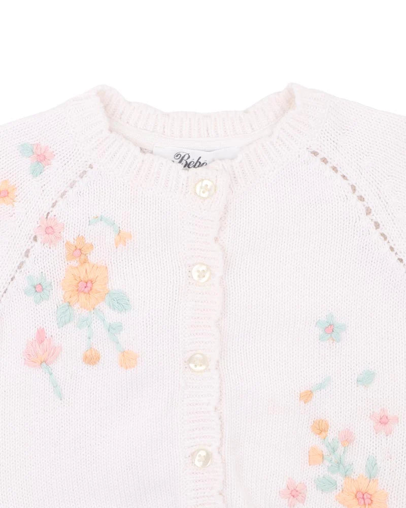 Bebe By Minihaha / Fern Hand Emb Organic Cardigan