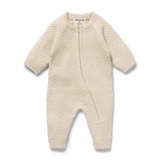 Wilson & Frenchy / Cream Organic Knitted Growsuit