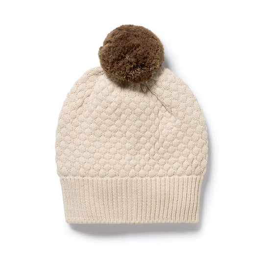 Wilson & Frenchy / Cream Organic Knitted Bubble Hat
