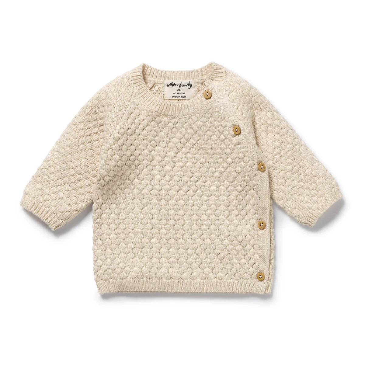 Wilson & Frenchy / Cream Organic Knitted Bubble Kimono Cardigan