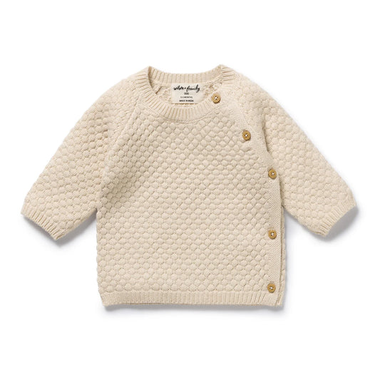 Wilson & Frenchy / Cream Organic Knitted Bubble Kimono Cardigan