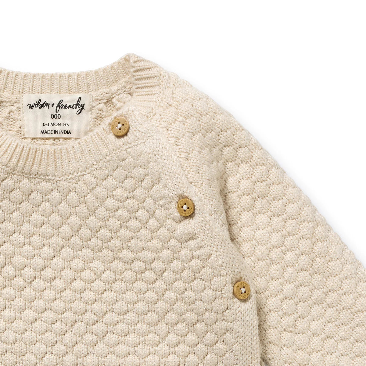 Wilson & Frenchy / Cream Organic Knitted Bubble Kimono Cardigan