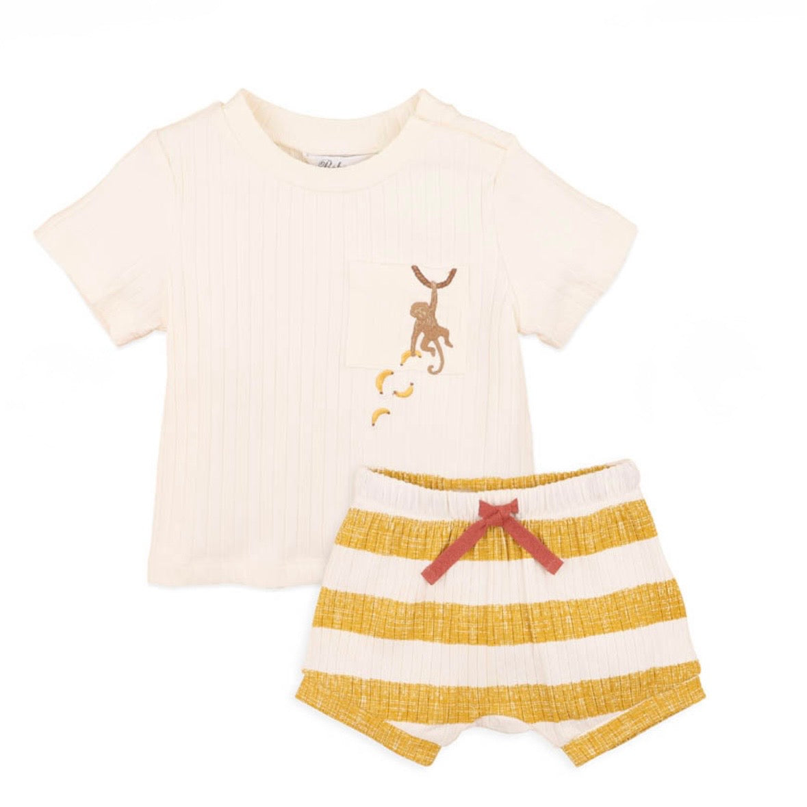 Bebe By Minihaha / Sway Organic Wide Rib Shorts & Tee Set