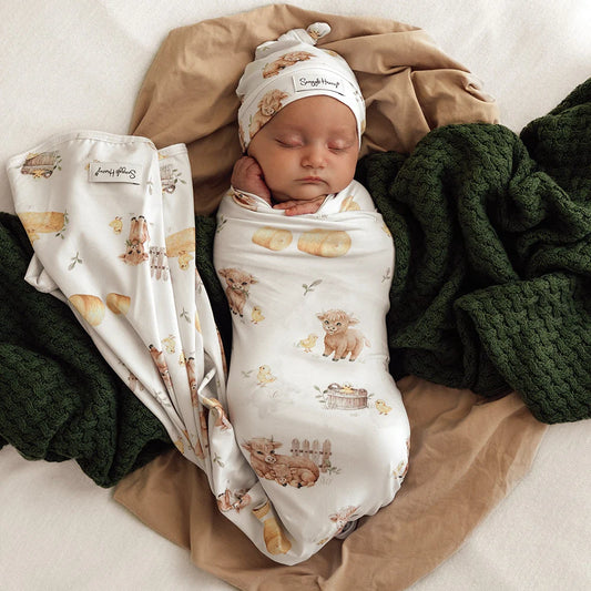 Snuggle Hunny / Jersey Wrap Set - Highland Cows