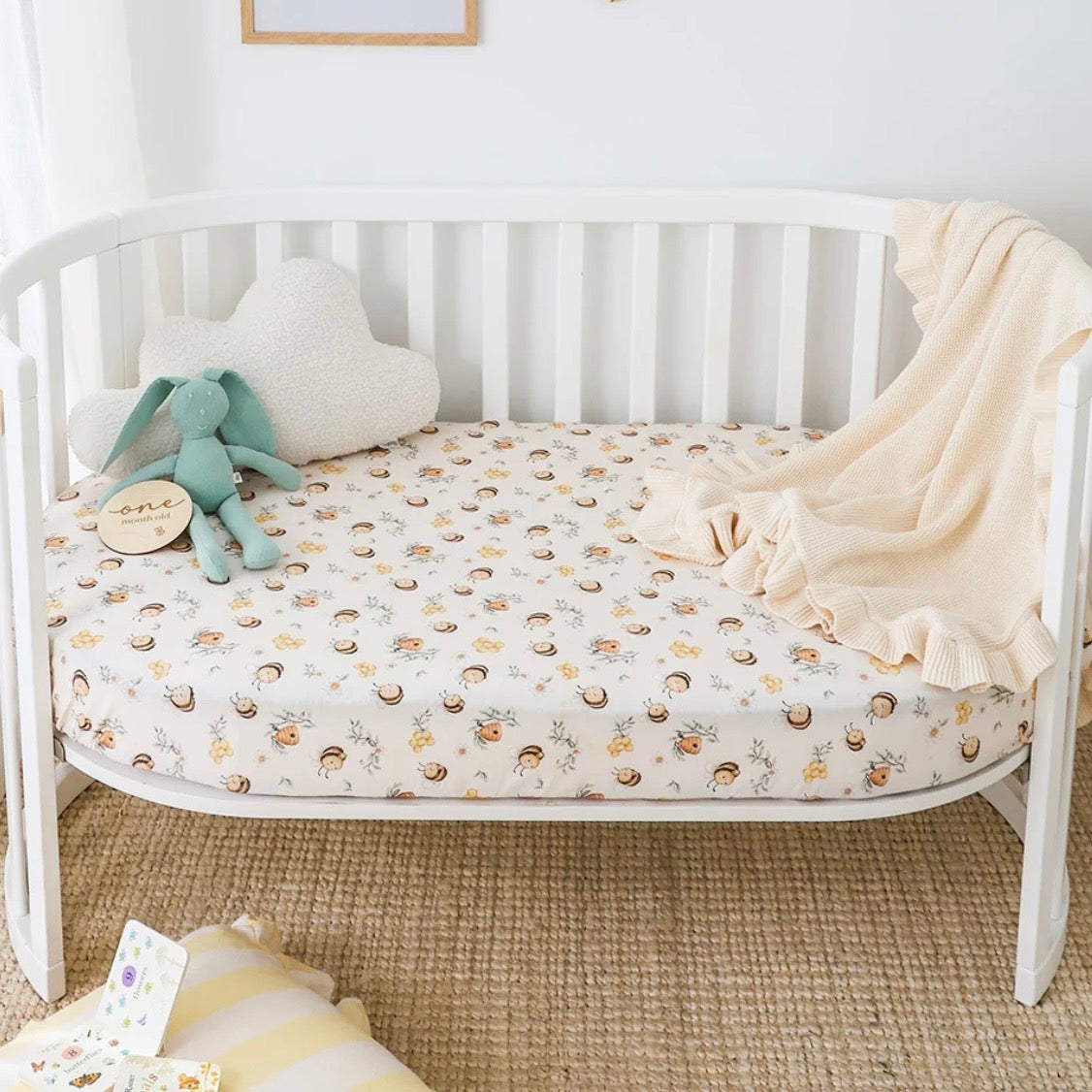 Snuggle Hunny / Fitted Cot Sheet - Bumblebees