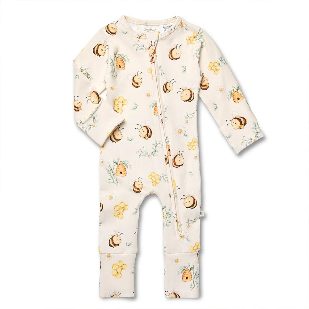 Snuggle Hunny / Snugglesuit Convertible Romper - Bumblebees