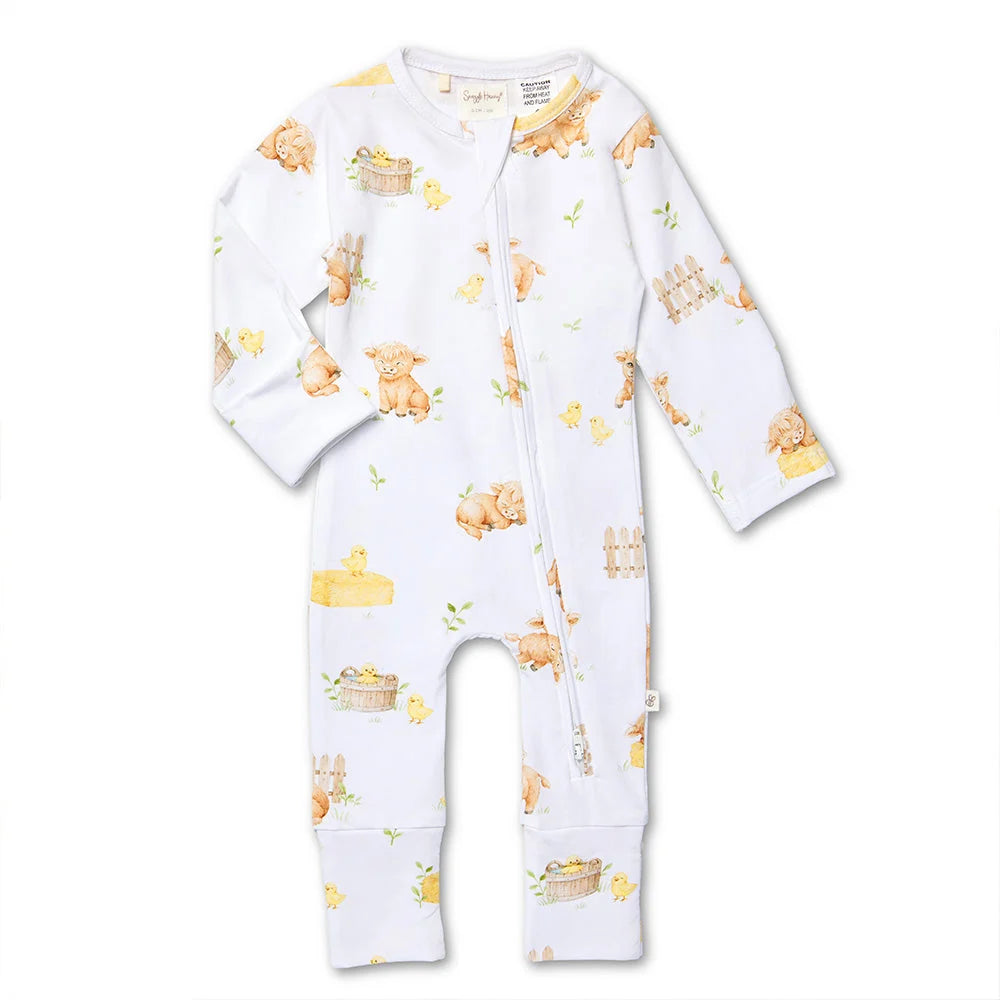 Snuggle Hunny / Snugglesuit Convertible Romper - Highland Cows