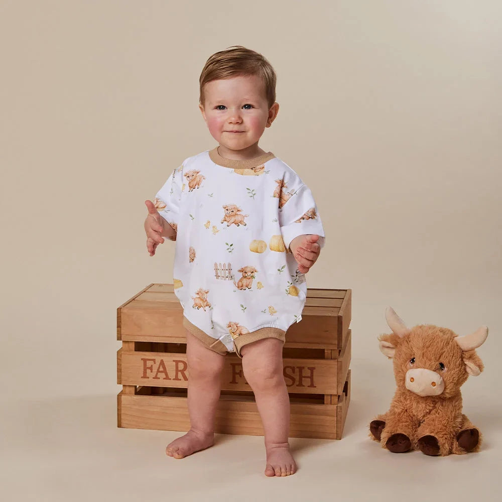 Snuggle Hunny / Oversized Romper - Highland Cows