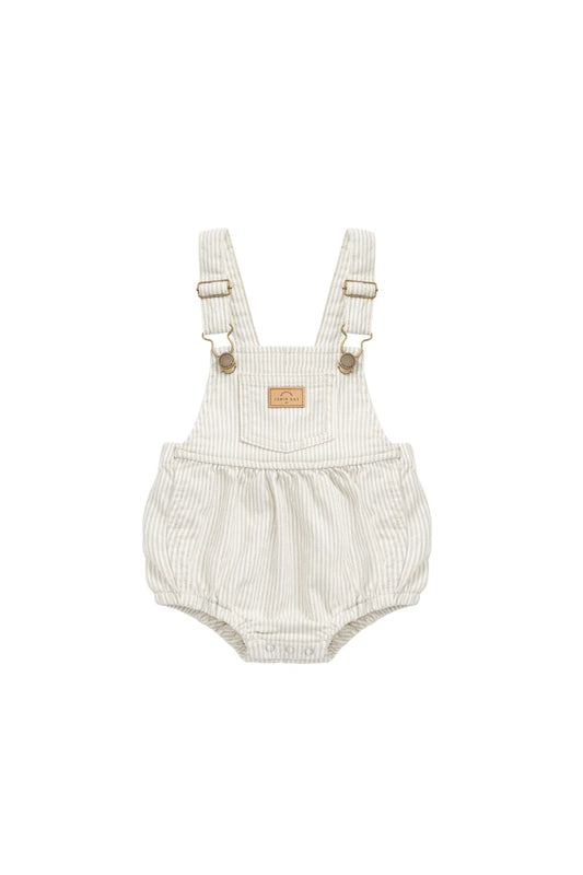 Jamie Kay / Pax Playsuit - Fine Vertical Stripe Sandy Brown/Cloud