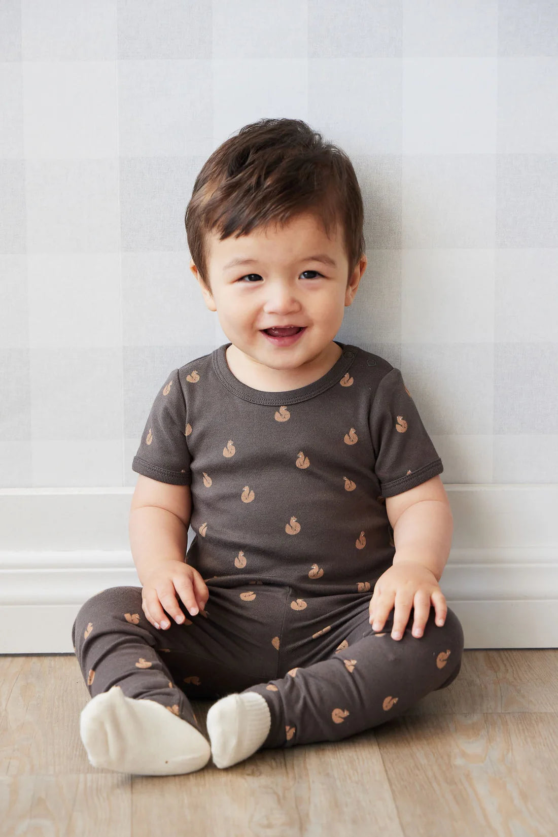 Jamie Kay / Hudson Short Sleeve Bodysuit - Fox Cubs Wolf