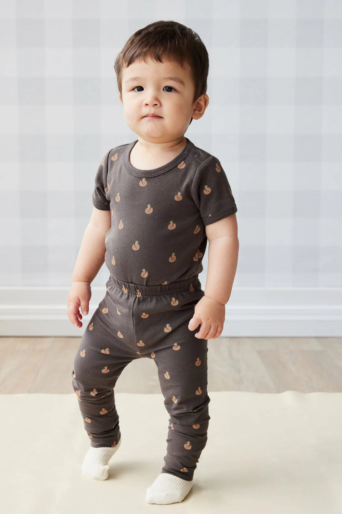Jamie Kay / Hudson Short Sleeve Bodysuit - Fox Cubs Wolf