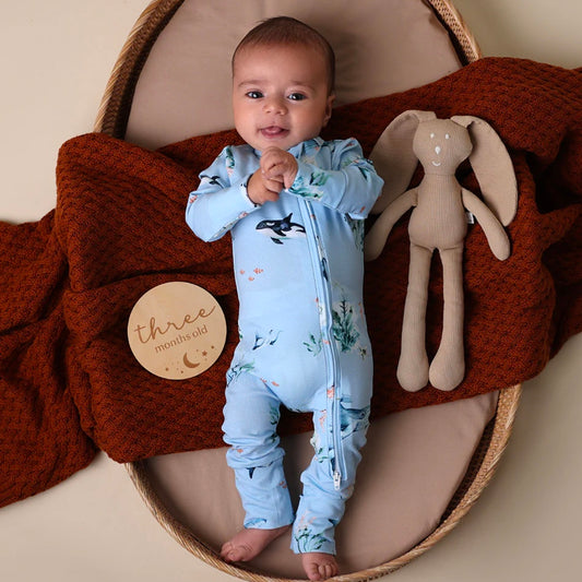 Snuggle Hunny / Snugglesuit Convertible Romper - Blue Ocean