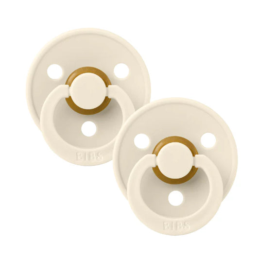 BIBS / Dummy Round Nipple 2 Pack - Ivory