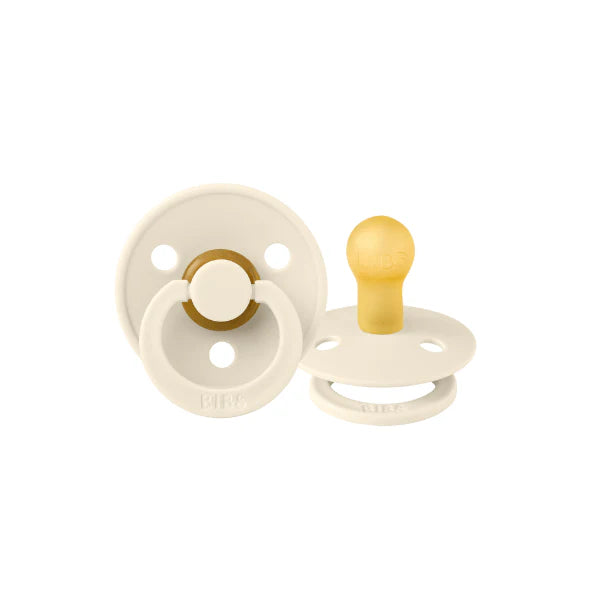 BIBS / Dummy Round Nipple 2 Pack - Ivory