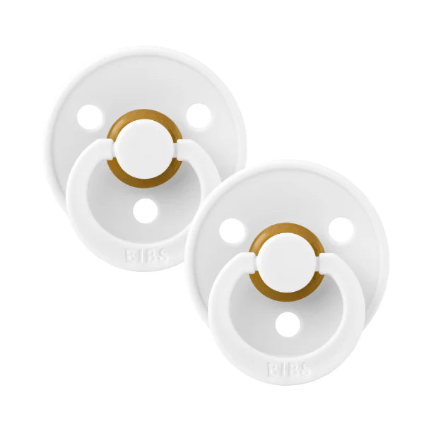 BIBS / Dummy Round Nipple 2 Pack - White