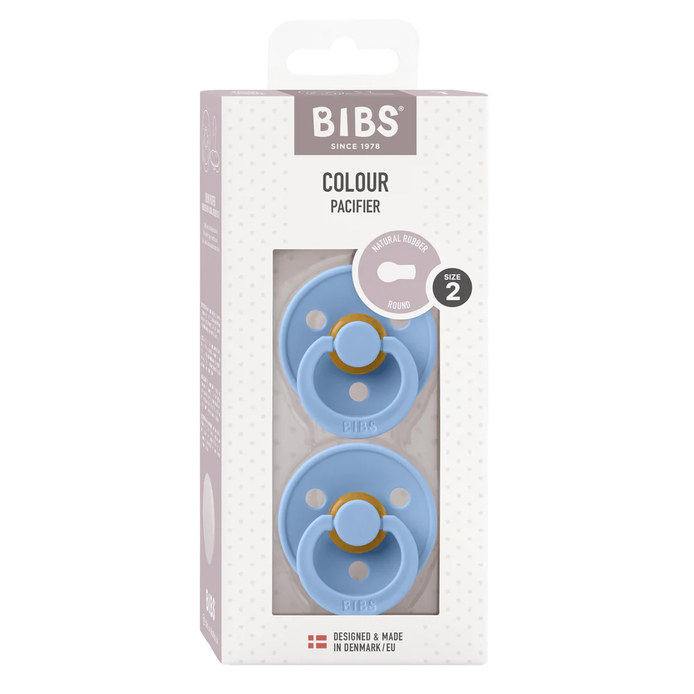 BIBS / Dummy Round Nipple 2 Pack - Sky Blue