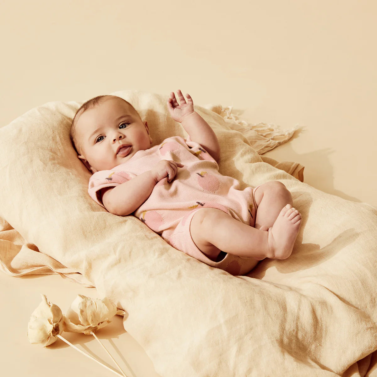 Wilson & Frenchy / Just Peachy Organic Knitted Growsuit