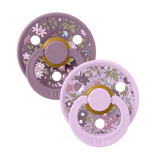 BIBS / x Liberty Dummy Round Nipple 2 Pack - Chamomile Lawn/Violet Sky Mix