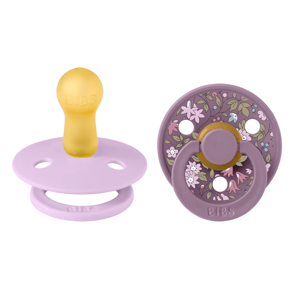 BIBS / x Liberty Dummy Round Nipple 2 Pack - Chamomile Lawn/Violet Sky Mix