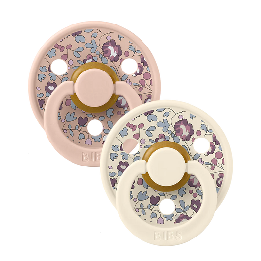 BIBS / x Liberty Dummy Round Nipple 2 Pack - Eloise/Blush Mix