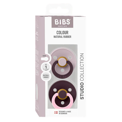 BIBS / Dummy Round Nipple 2 Pack - Fusion Dusky Lilac/Plum