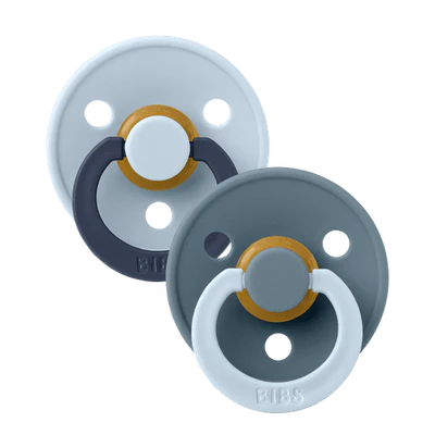 BIBS / Dummy Round Nipple 2 Pack - Fusion Baby Blue/Petrol