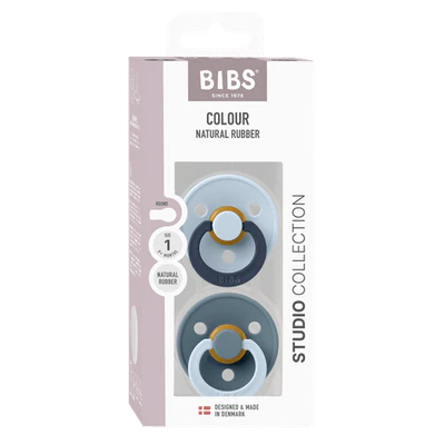 BIBS / Dummy Round Nipple 2 Pack - Fusion Baby Blue/Petrol