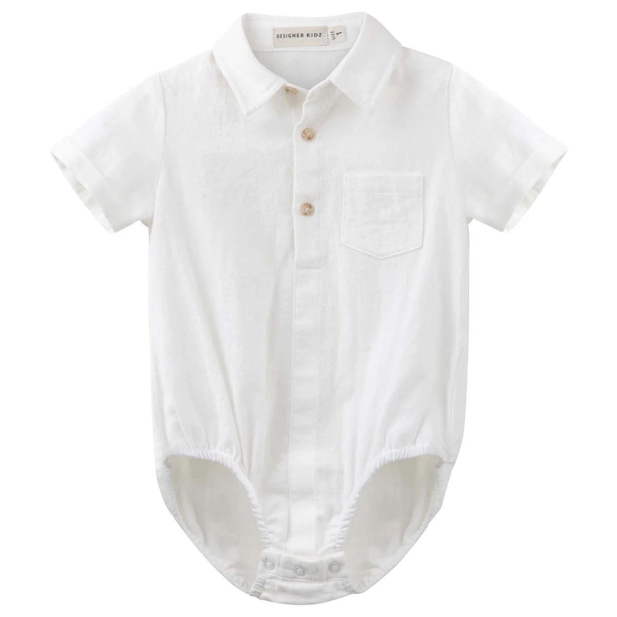 Designer Kidz / Archie Button Romper - Ivory