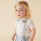 Designer Kidz / Archie Button Romper - Ivory