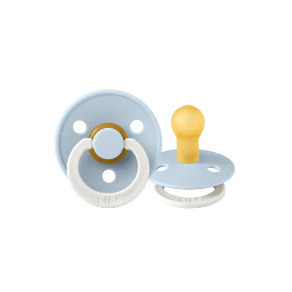 BIBS / Glow Dummy Round Nipple 2 Pack - Baby Blue