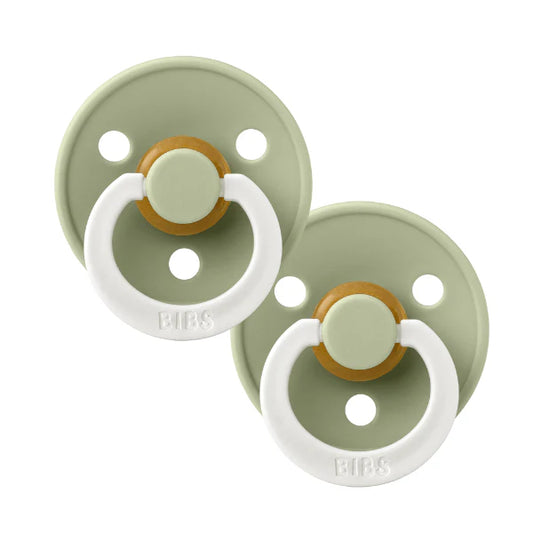 BIBS / Glow Dummy Round Nipple 2 Pack - Sage