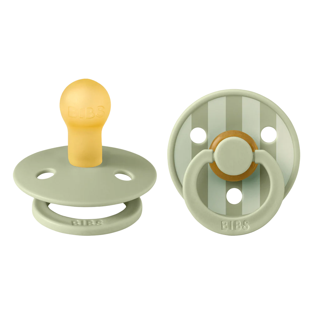 BIBS / Dummy Round Nipple 2 Pack - Pin Stripe Sage