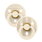 BIBS / Dummy Round Nipple 2 Pack - Pin Stripe Ivory