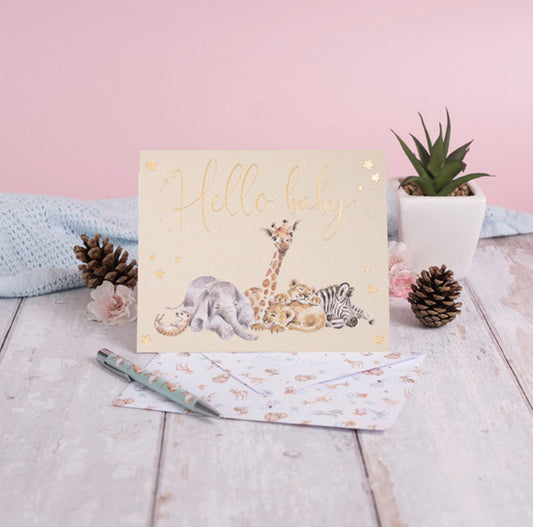 Hello Baby Card - Wrendale Designs