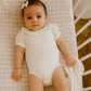 Aster & Oak  /  White Ruffle Puff Onesie
