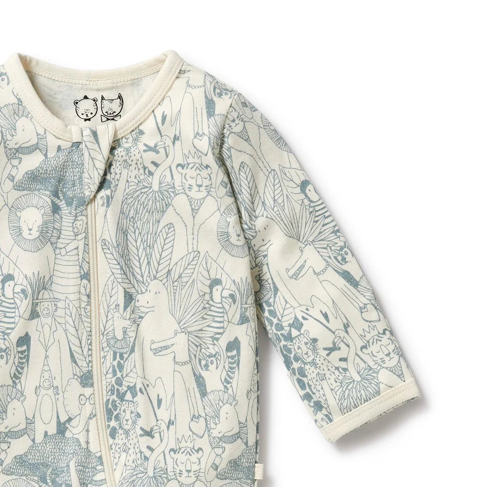 Wilson & Frenchy / Hello Friends Organic Zipsuit with Feet