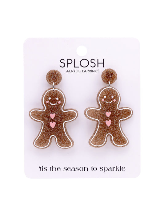 Splosh / Festive Earrings - Small Gingerbread Man
