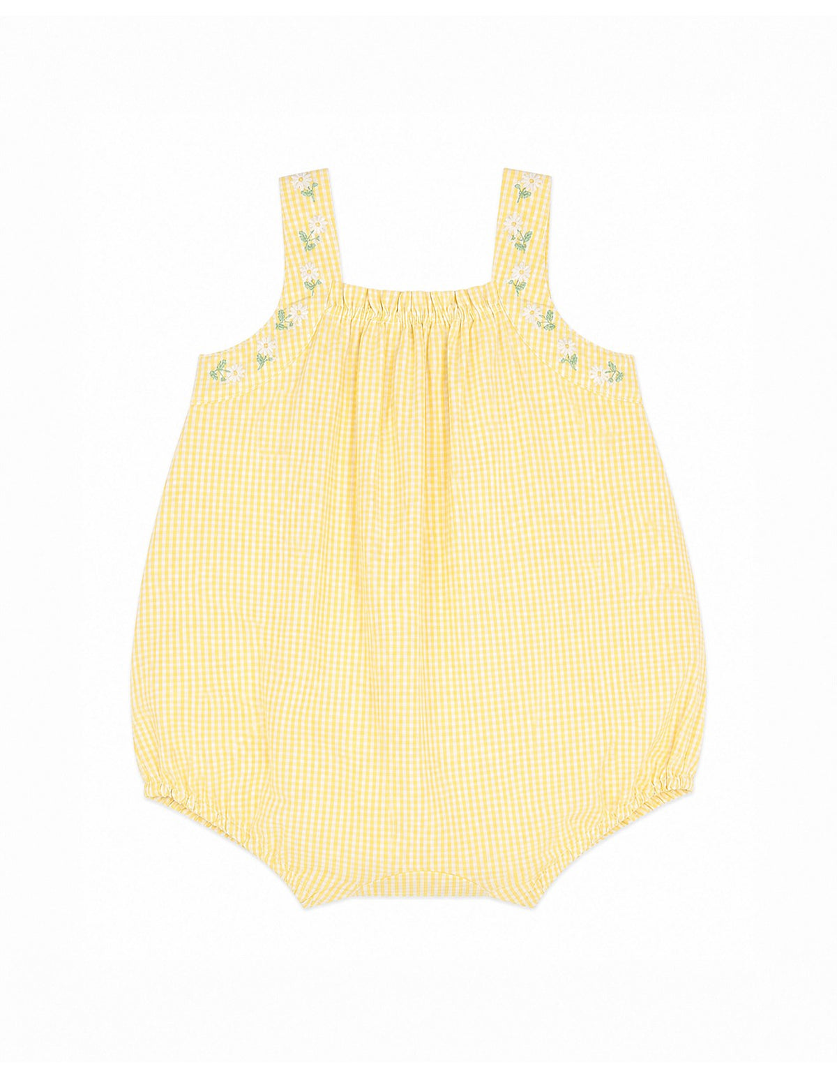 Bebe By Minihaha / Libby Check Romper with Emb Straps