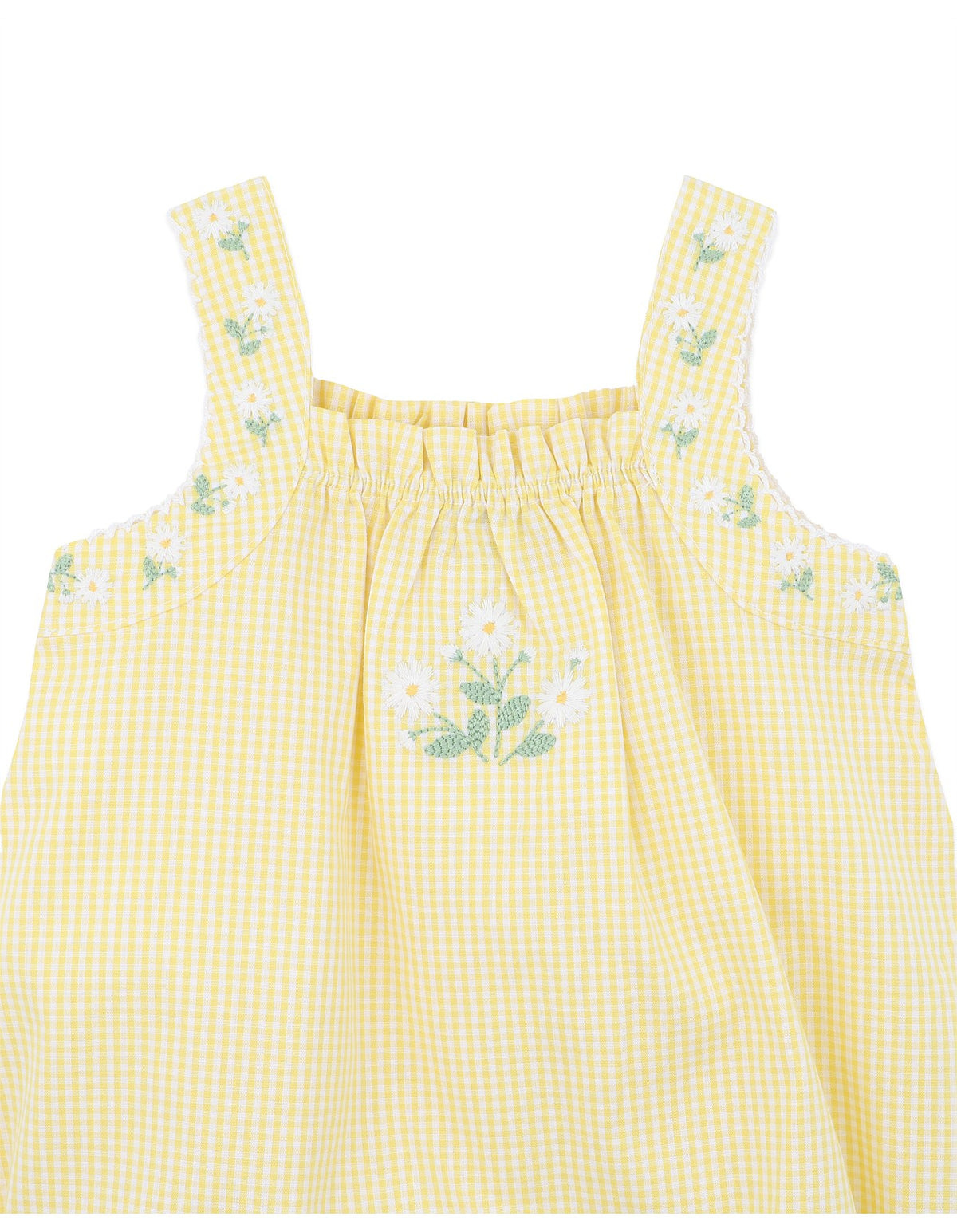 Bebe By Minihaha / Libby Check Romper with Emb Straps