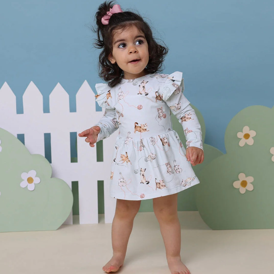 Snuggle Hunny / Long Sleeve Dress - Kittens