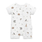 Aster & Oak / Native Animals SS Zip Romper