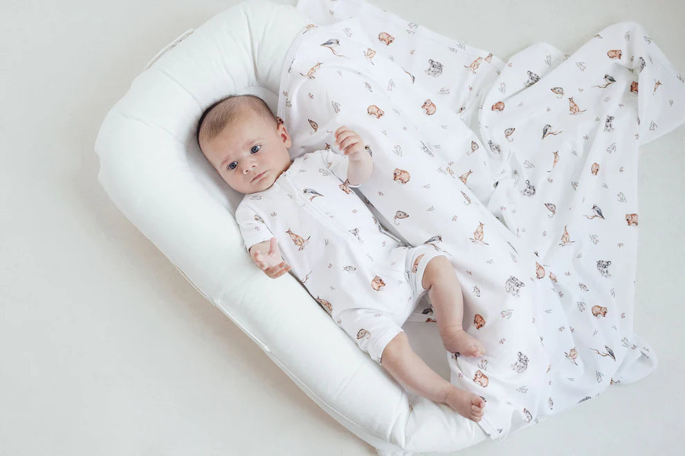 Aster & Oak / Native Animals SS Zip Romper