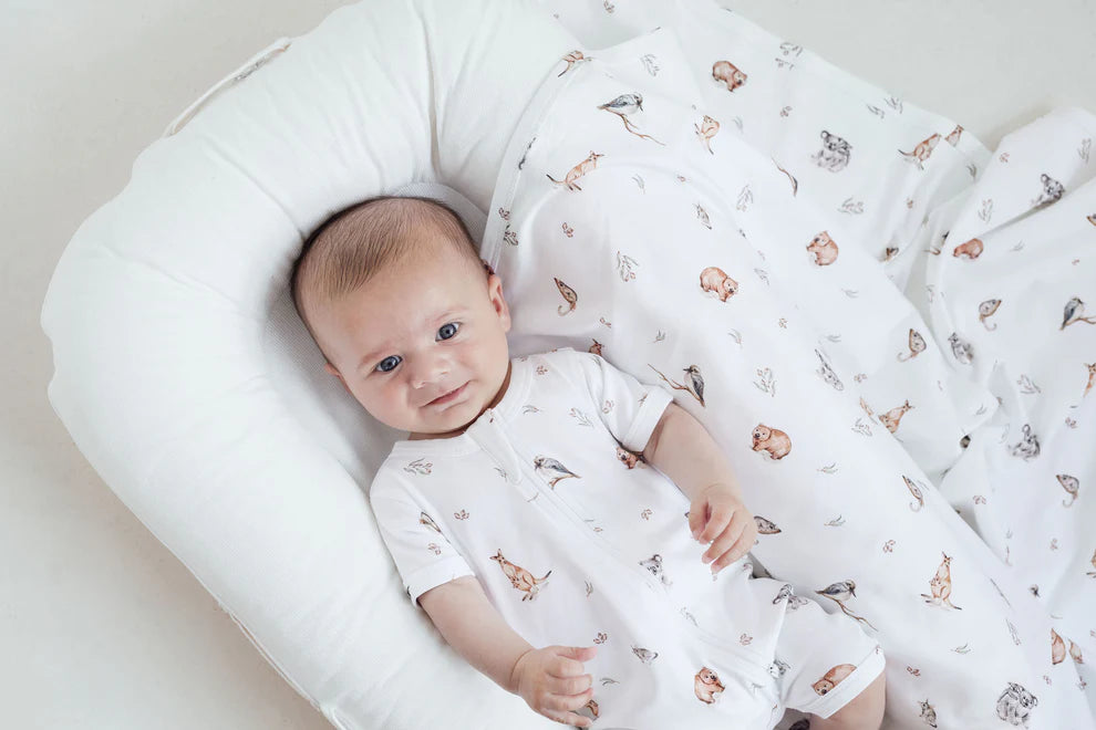 Aster & Oak / Native Animals SS Zip Romper