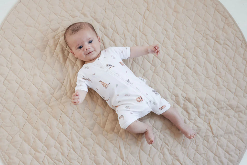 Aster & Oak / Native Animals SS Zip Romper