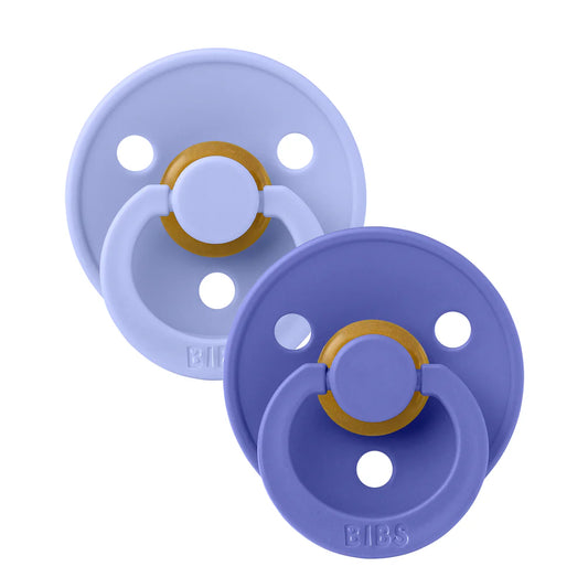 BIBS / Dummy Round Nipple 2 Pack - Hush/Grape